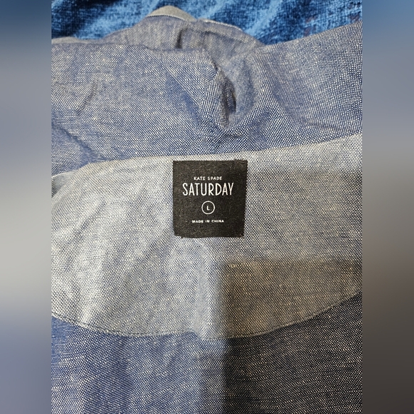 Kate Spade SATURDAY Waxed Linen Lightweight Rain Jacket Large Colorblock - Picture 7 of 9